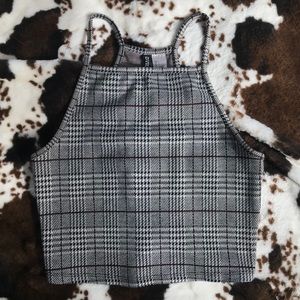 Plaid Halter Crop Top